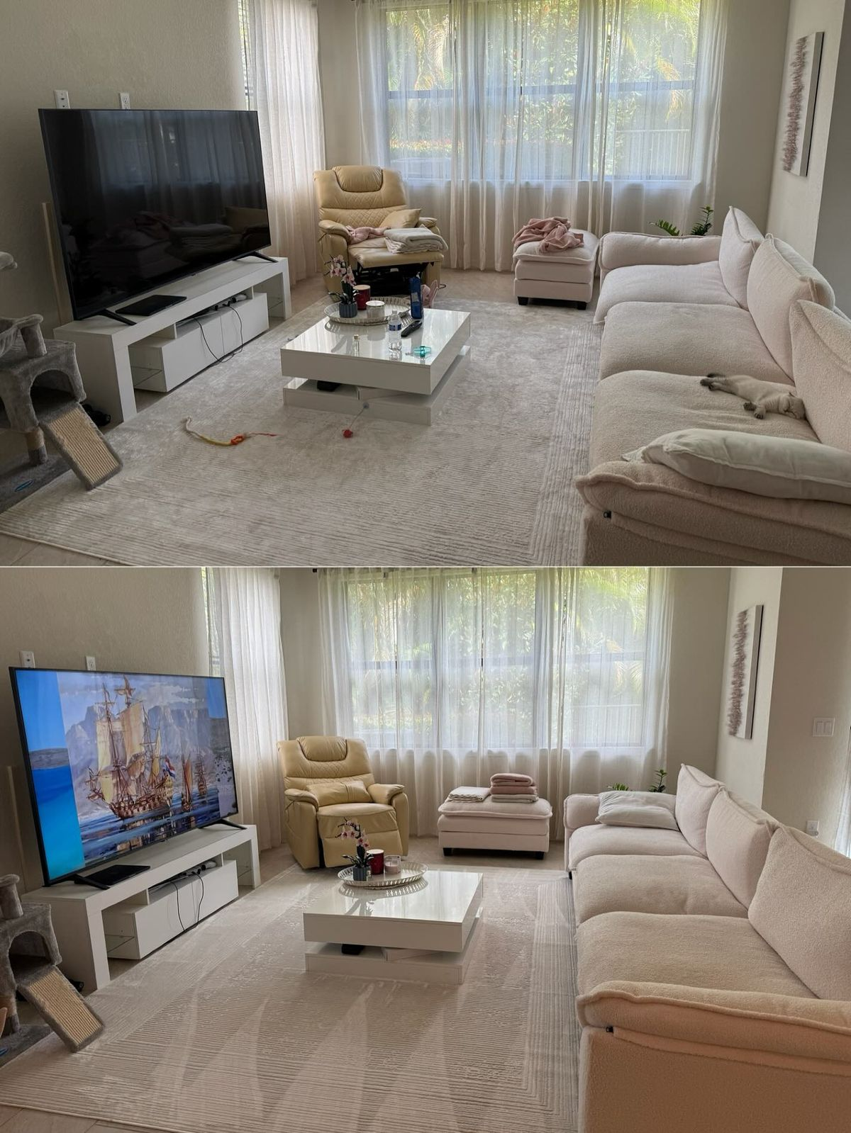 Antes e depois · mudança